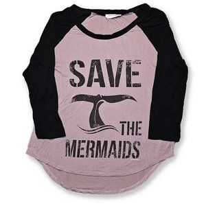 5/$25 Bear Dance Stretchy Mermaid Baseball Tee